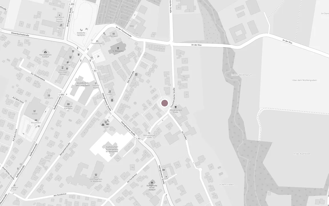 Karte: La Yeva, Rauschendorfer Straße 9 in 53639 Königswinter (Ortsteil Stieldorf) — Standort als Punkt markiert
